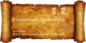 Birnstingl Radován névjegykártya